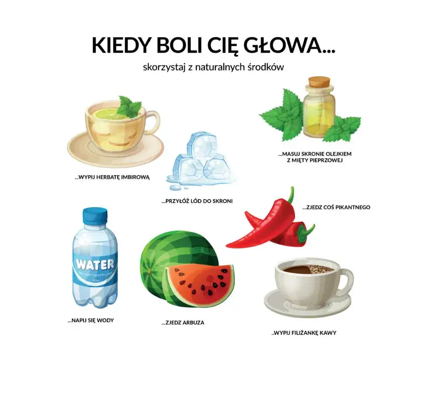 Domowe napoje na ból głowy, ziołowe herbaty na ból głowy
