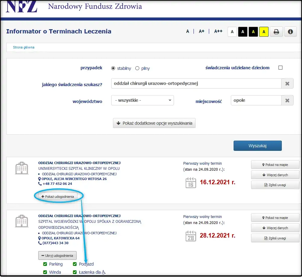 informator terminów leczenia NFZ instrukcja