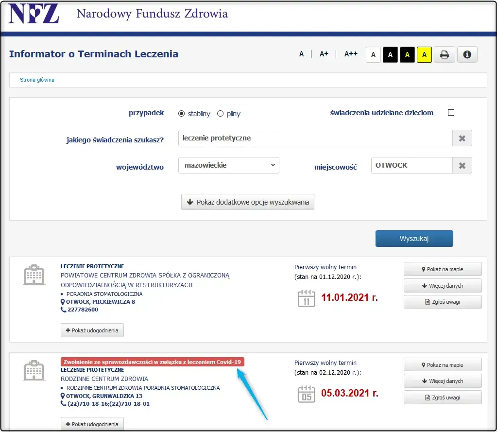 Informator NFZ o Terminach Leczenia