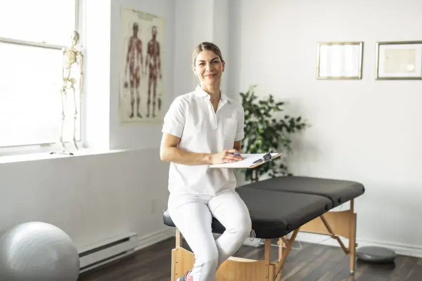 fizjoterapeuta w pracy